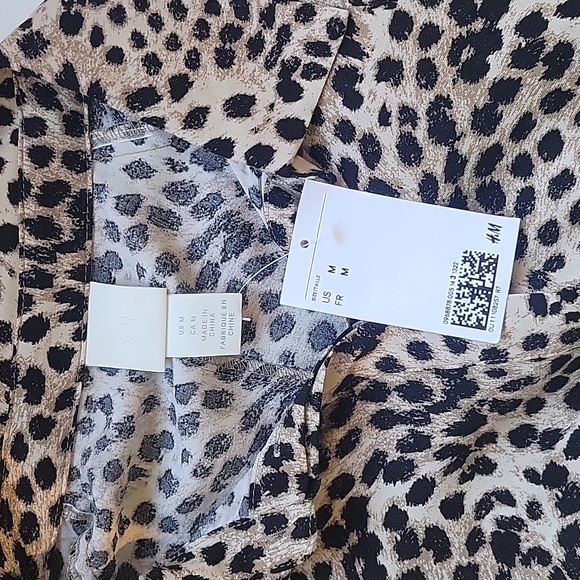 H&M leopard print collar dress size M - Picture 6 of 6